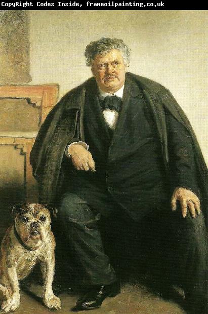 Michael Ancher carl locher med sin hund tiger